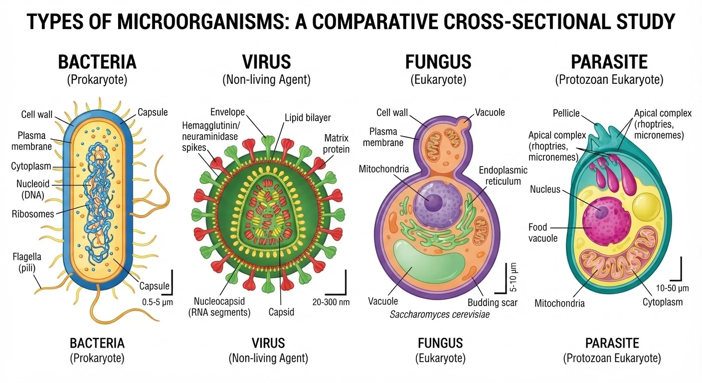 Bacteria, Viruses, Fungi, and Parasites: What Sets Them Apart